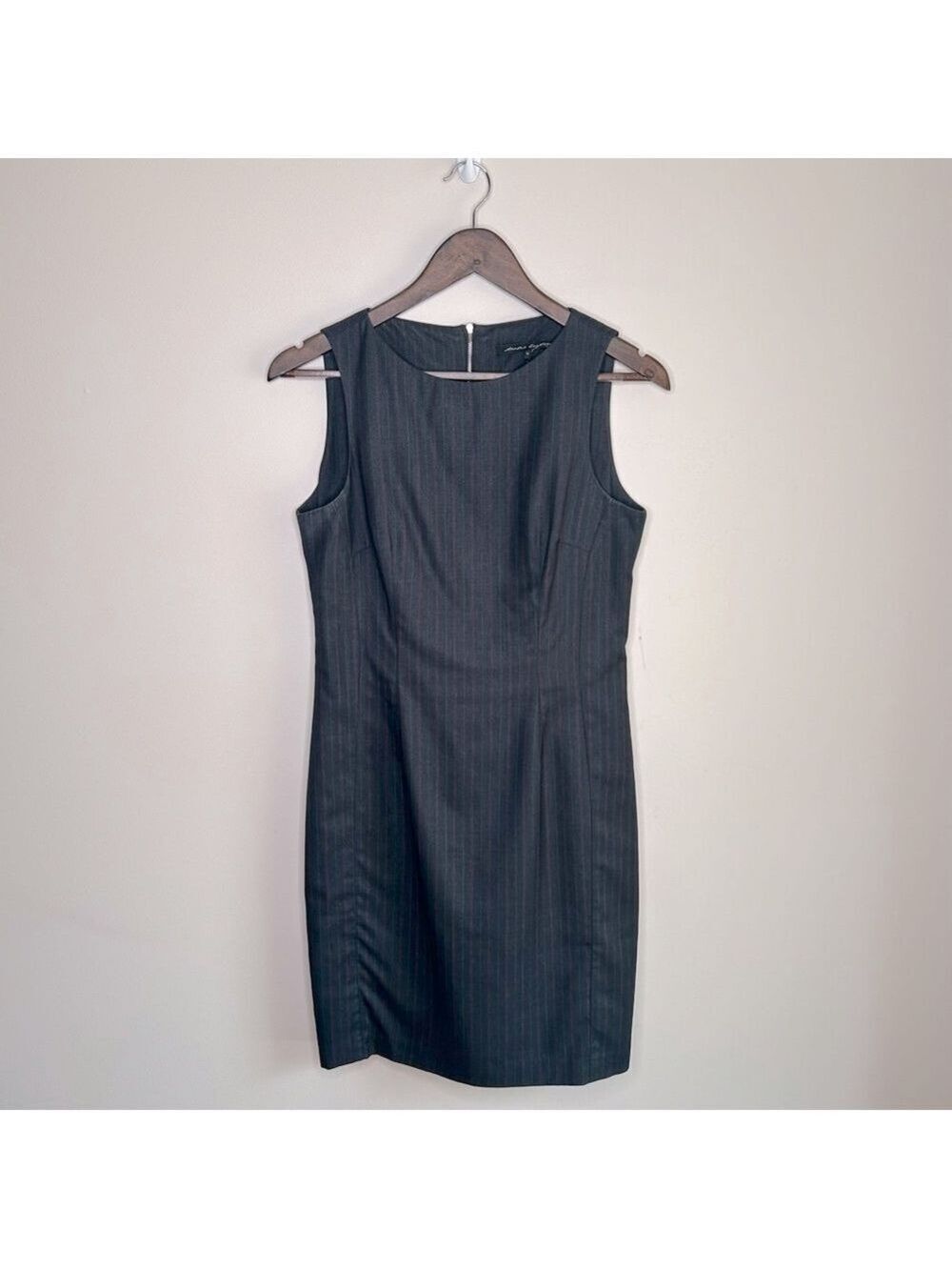 Sandra Angelozzi Pencil Dress Dark Charcoal Pinstripe Medium